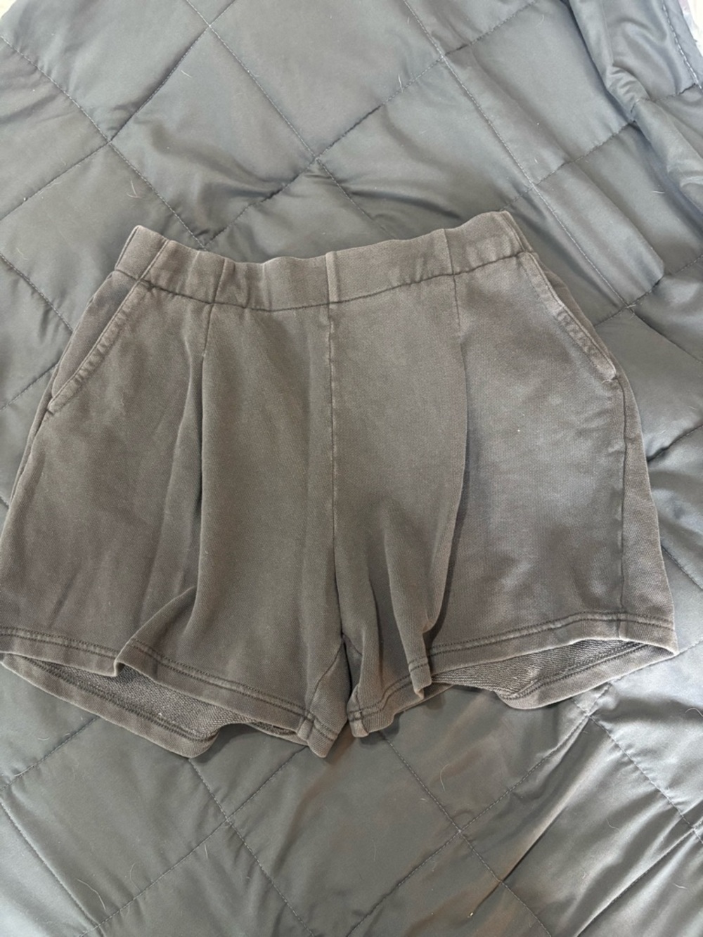 aerie Gray High-Waist Pull-On Lounge Shorts